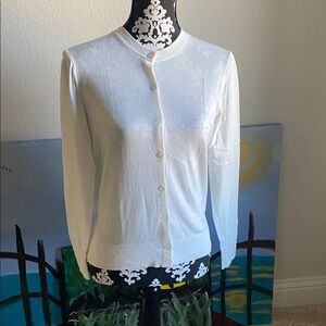 J. Crew Ivory Button-Up Cardigan